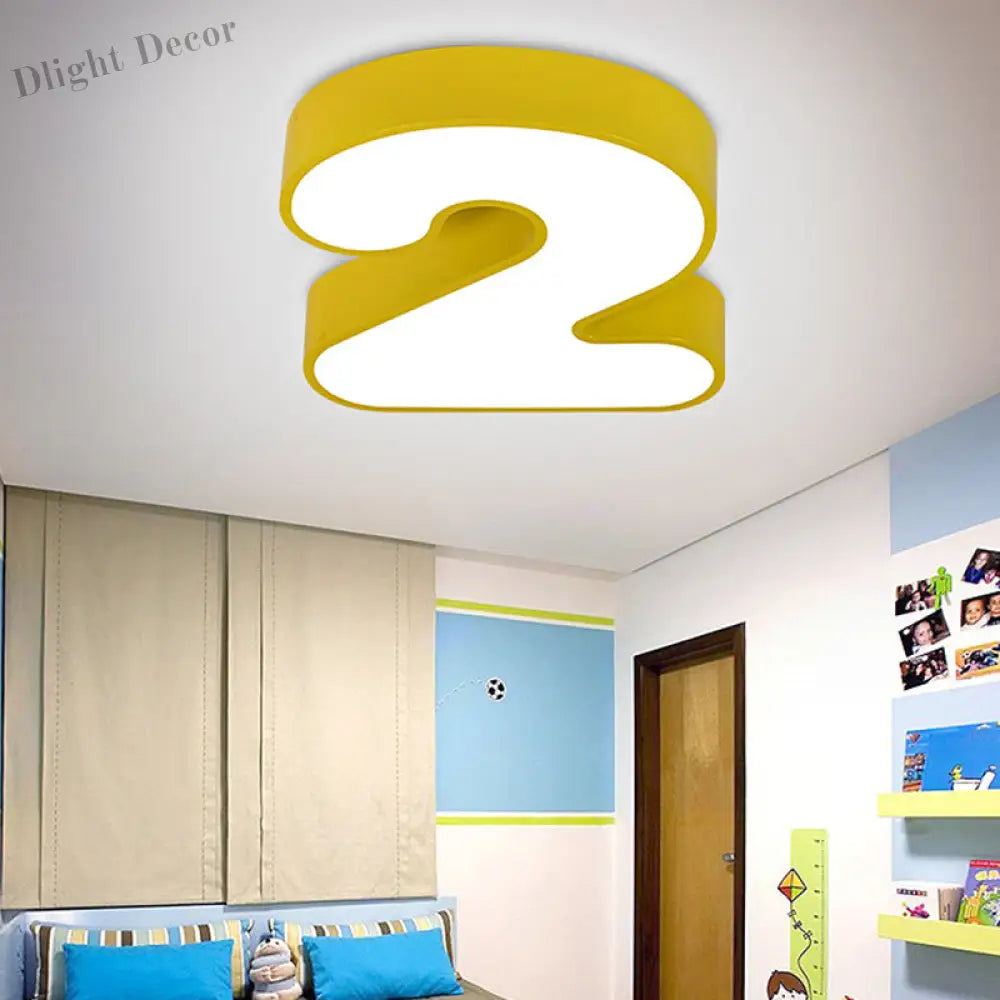 Brighten Your Space With Playful Arabic Numerals: Led Flush Mount Light Ceiling