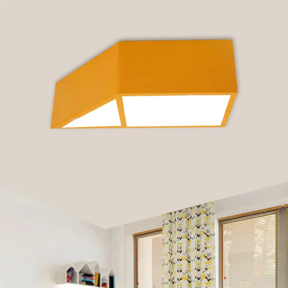 Brooke Playful Trapezoid Ceiling Lamp: Brighten Your Child’s Room With Fun Colors Yellow Light