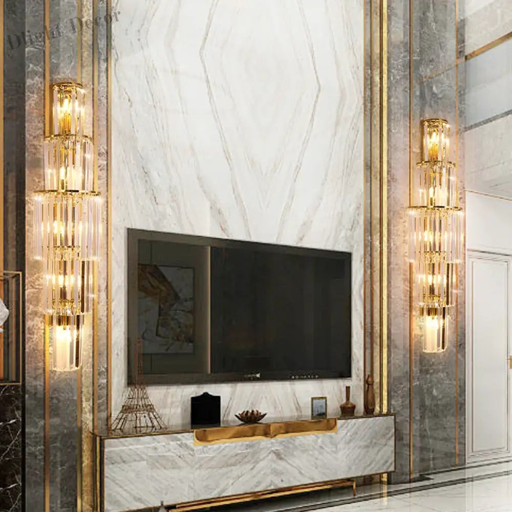 Brooklyn Hotel Lobby Crystal Wall Lamp - Luxurious Lighting For Elegance And Style Wall Lamp