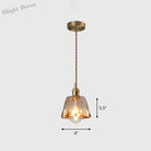 Brooklyn Shaded Pendant Light - Brown Glass Brass Hanging For Dining Rooms