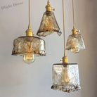 Brooklyn Shaded Pendant Light - Brown Glass Brass Hanging For Dining Rooms