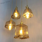 Brooklyn Shaded Pendant Light - Brown Glass Brass Hanging For Dining Rooms