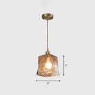 Brooklyn Shaded Pendant Light - Brown Glass Brass Hanging For Dining Rooms / A