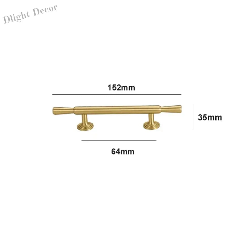 Brushed Gold Brass Cabinet Handles – Modern Knobs and Bar Pulls (50mm-280mm) 152mm Handles