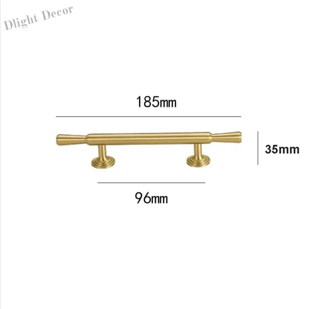 Brushed Gold Brass Cabinet Handles – Modern Knobs and Bar Pulls (50mm-280mm) 185mm Handles