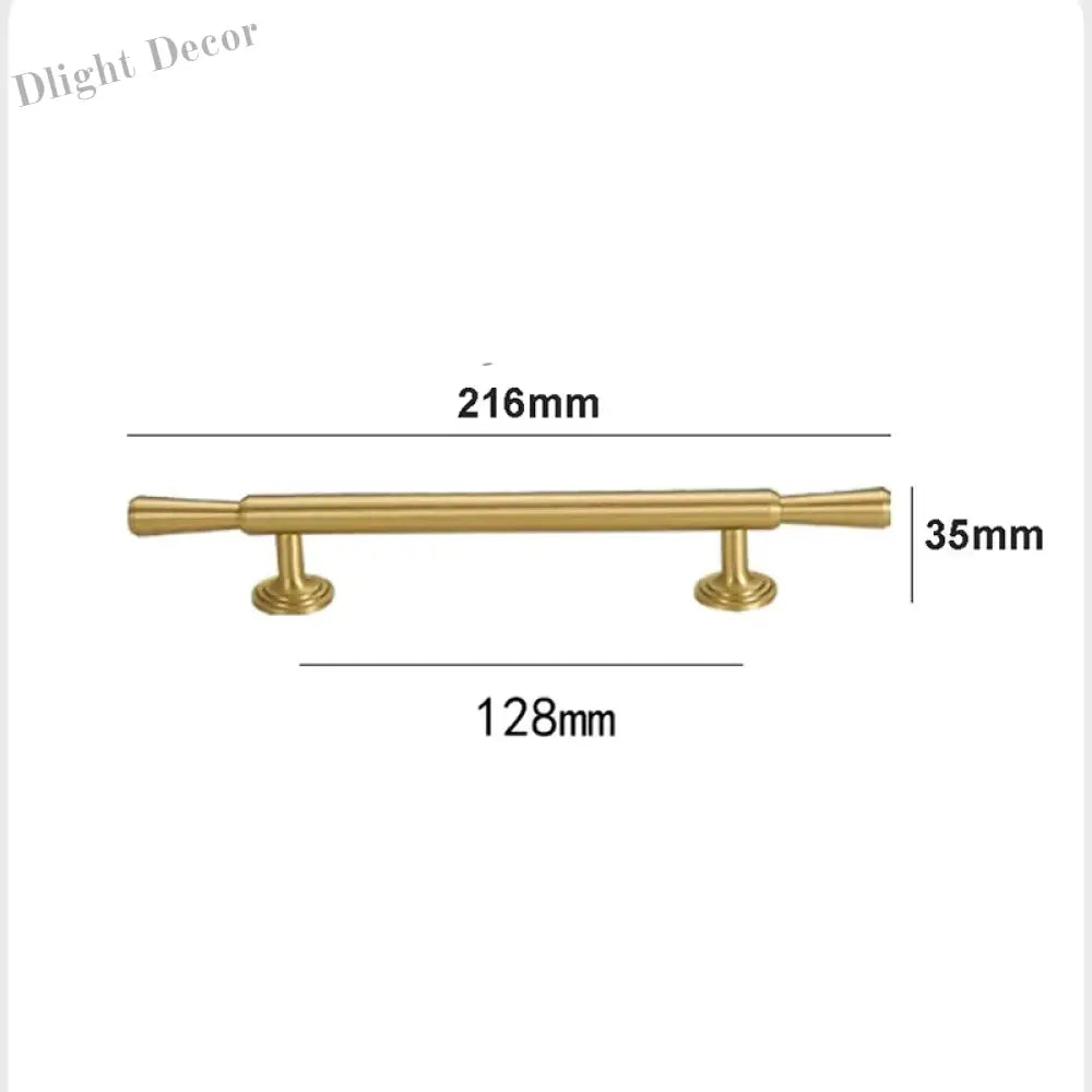 Brushed Gold Brass Cabinet Handles – Modern Knobs and Bar Pulls (50mm-280mm) 216mm Handles