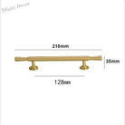 Brushed Gold Brass Cabinet Handles – Modern Knobs and Bar Pulls (50mm-280mm) 216mm Handles