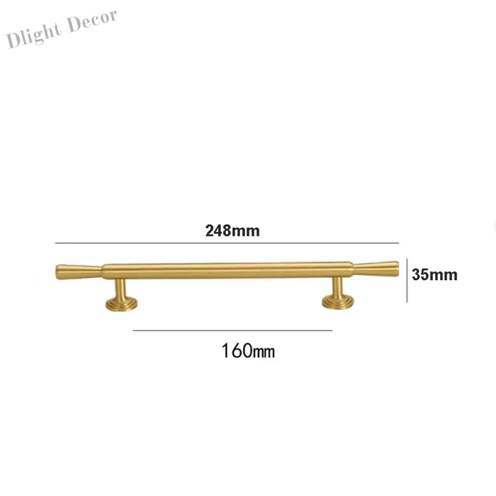 Brushed Gold Brass Cabinet Handles – Modern Knobs and Bar Pulls (50mm-280mm) 248mm Handles