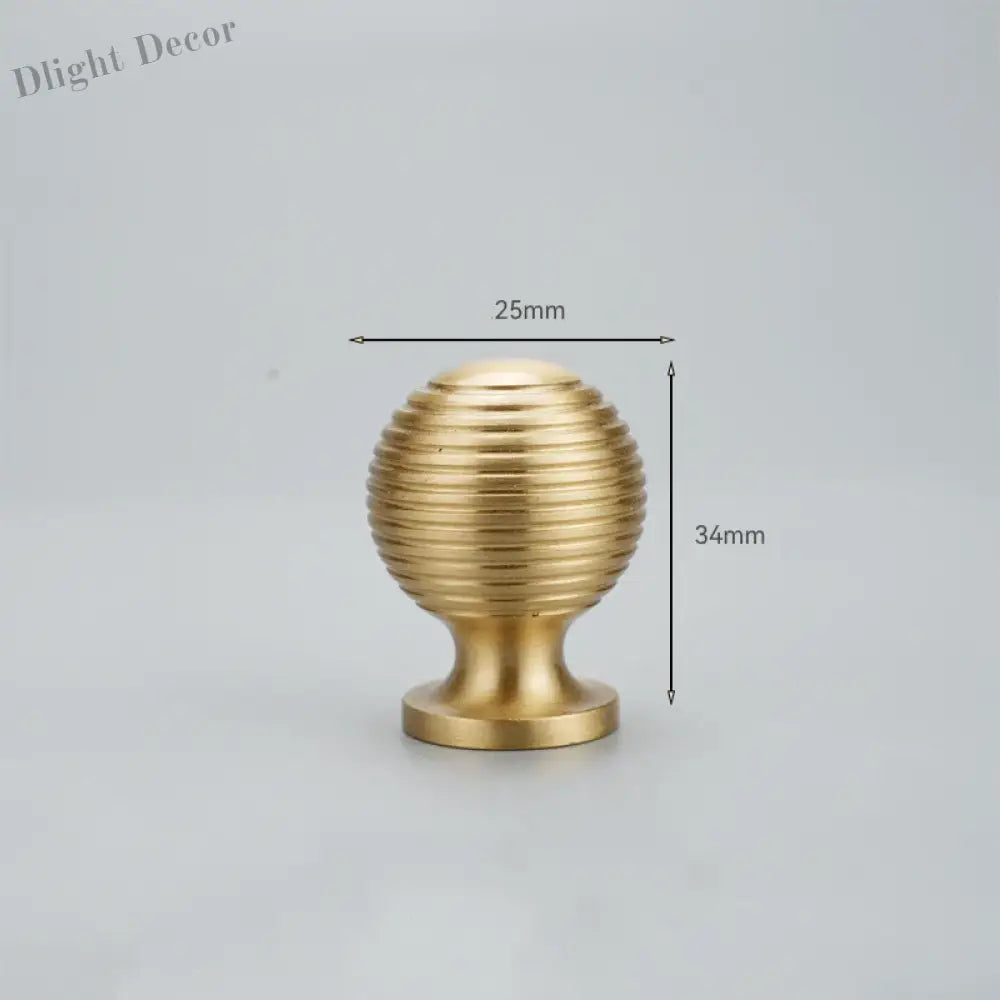 Brushed Gold Brass Cabinet Handles – Modern Knobs and Bar Pulls (50mm-280mm) 25mm ball Handles