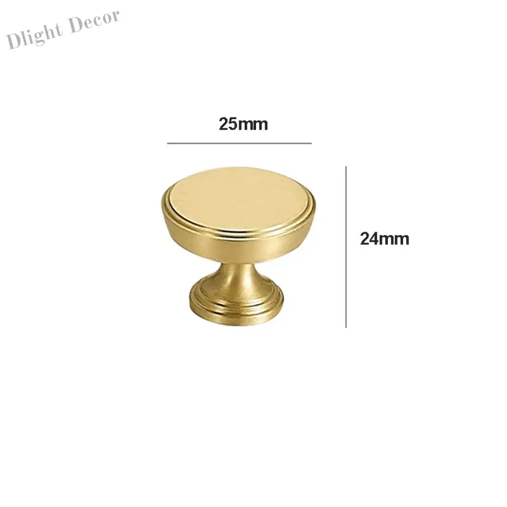 Brushed Gold Brass Cabinet Handles – Modern Knobs and Bar Pulls (50mm-280mm) 25mm knob Handles
