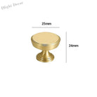 Brushed Gold Brass Cabinet Handles – Modern Knobs and Bar Pulls (50mm-280mm) 25mm knob Handles