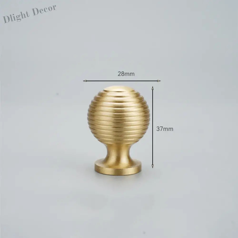 Brushed Gold Brass Cabinet Handles – Modern Knobs and Bar Pulls (50mm-280mm) 28mm ball Handles