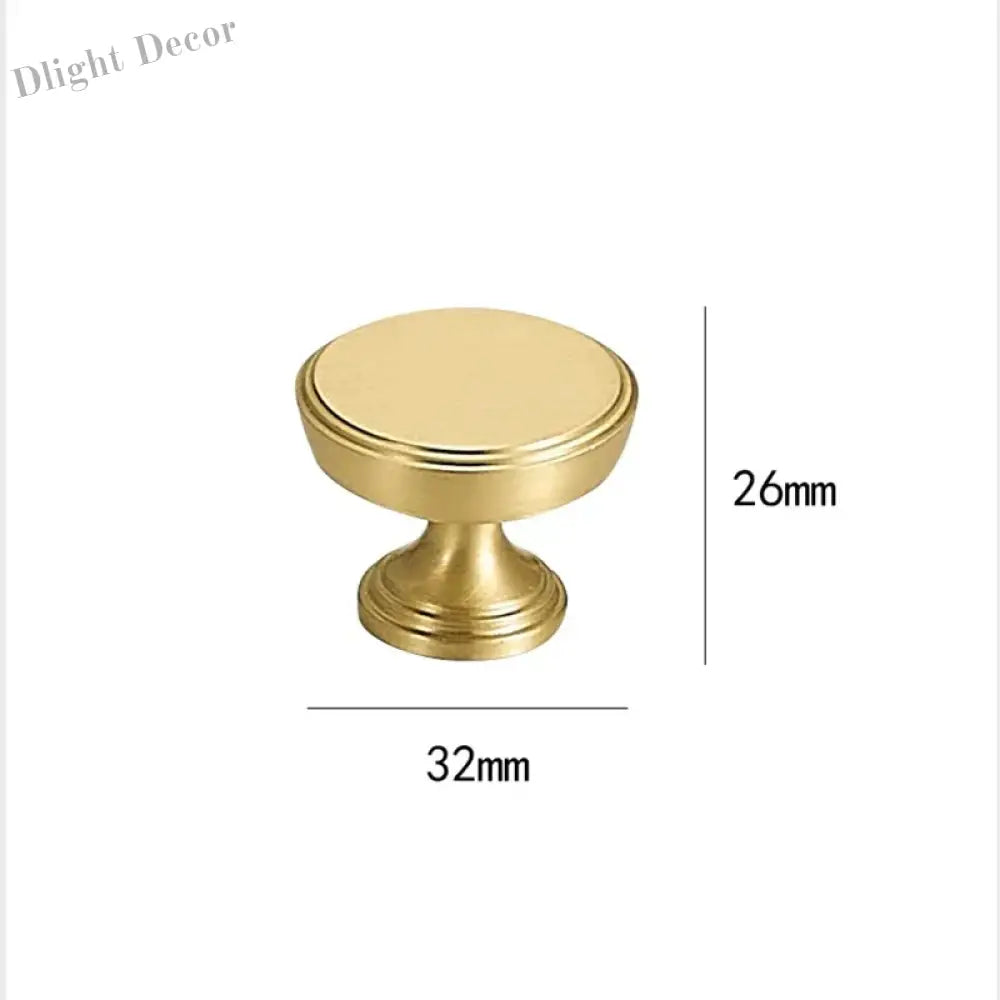 Brushed Gold Brass Cabinet Handles – Modern Knobs and Bar Pulls (50mm-280mm) 32mm knob Handles