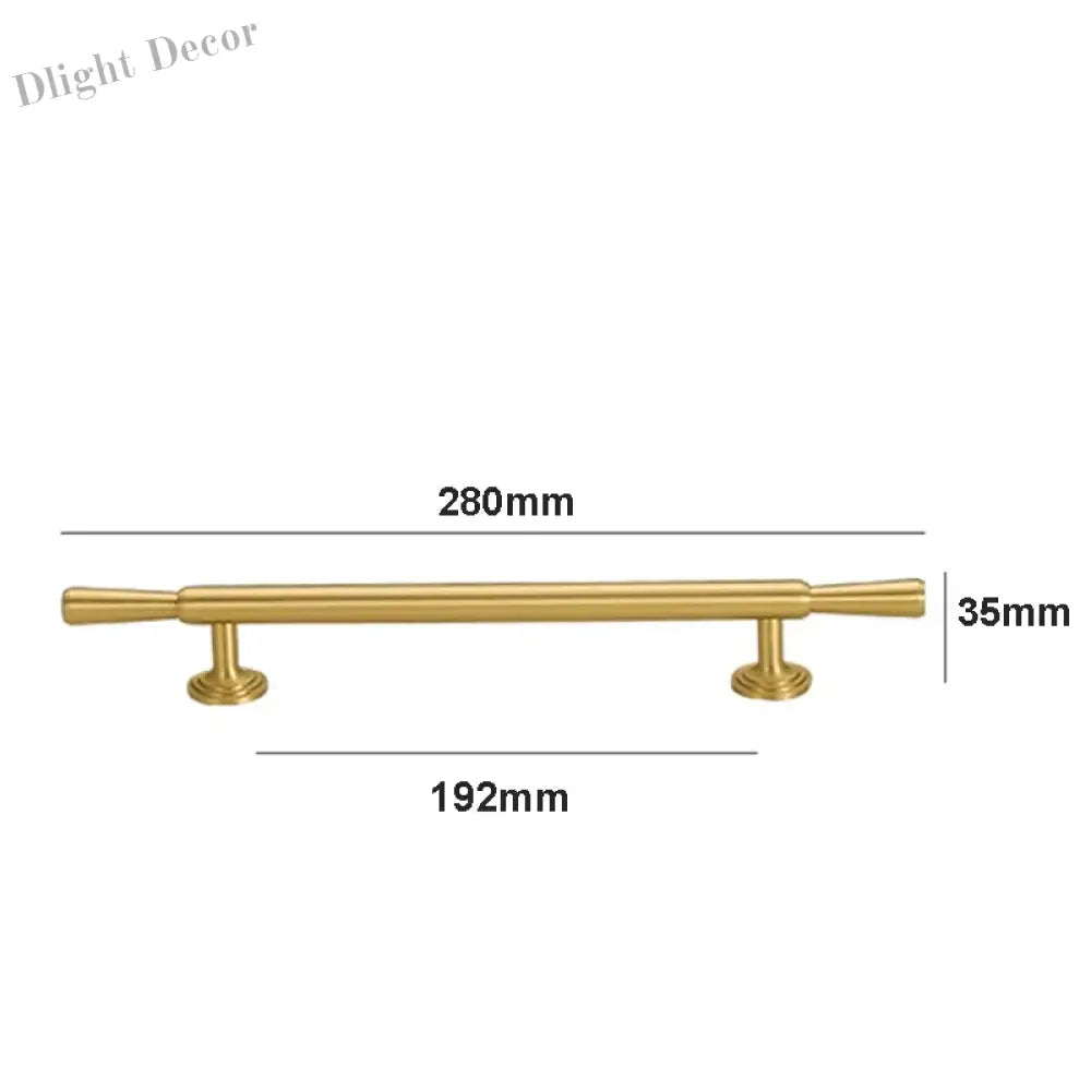 Brushed Gold Brass Cabinet Handles – Modern Knobs and Bar Pulls (50mm-280mm) 280mm Handles