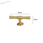 Brushed Gold Brass Cabinet Handles – Modern Knobs and Bar Pulls (50mm-280mm) 50mm T bar Handles