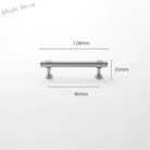 Brushed Nickel Brass Furniture Handles – Matte Silver Cabinet Pulls and Drawer Bars 128mm Handle