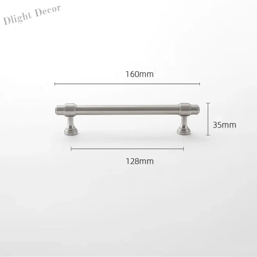 Brushed Nickel Brass Furniture Handles – Matte Silver Cabinet Pulls and Drawer Bars 160mm Handle