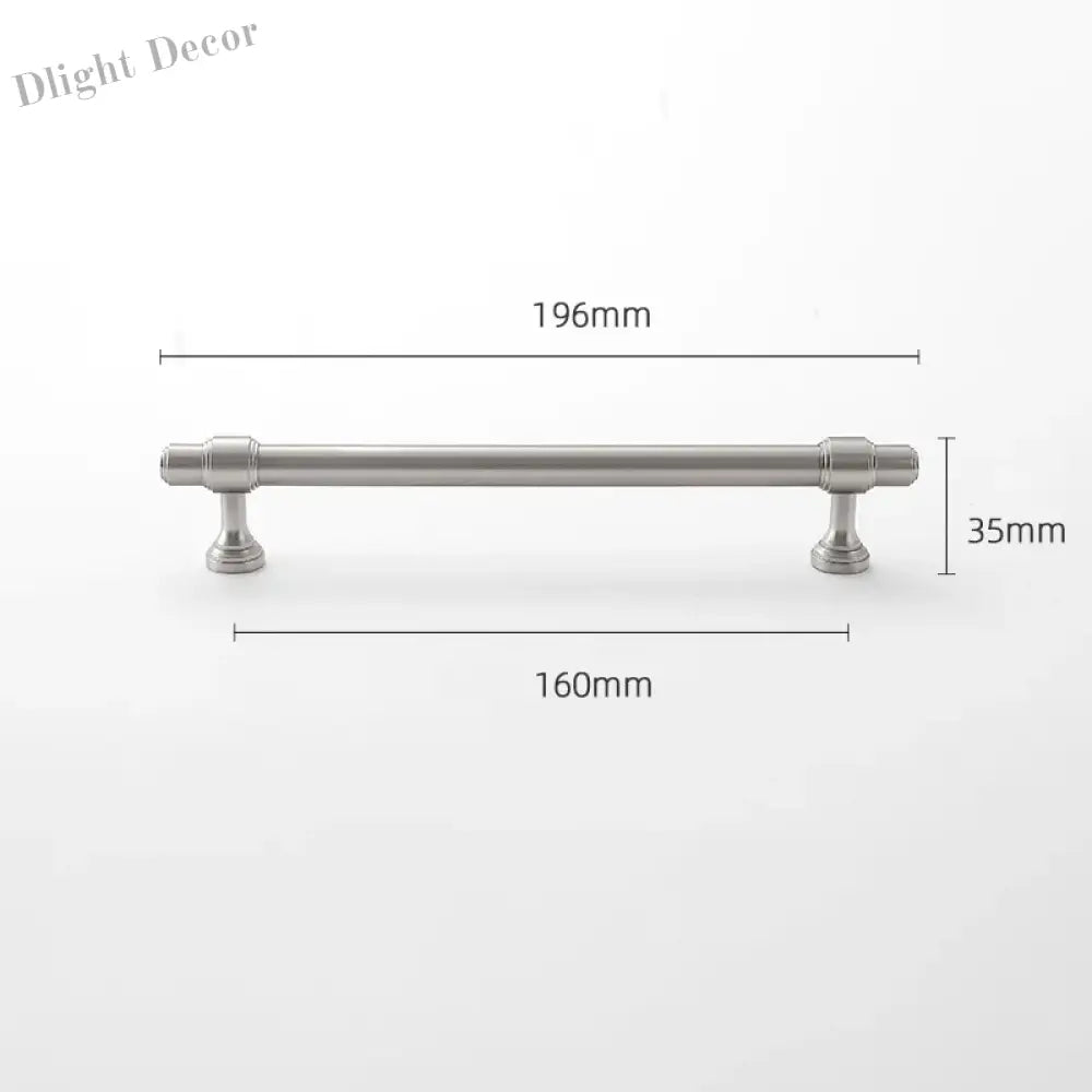 Brushed Nickel Brass Furniture Handles – Matte Silver Cabinet Pulls and Drawer Bars 195mm Handle
