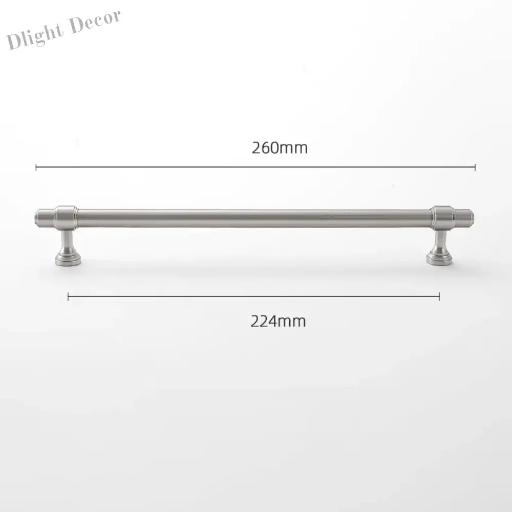 Brushed Nickel Brass Furniture Handles – Matte Silver Cabinet Pulls and Drawer Bars 260mm Handle