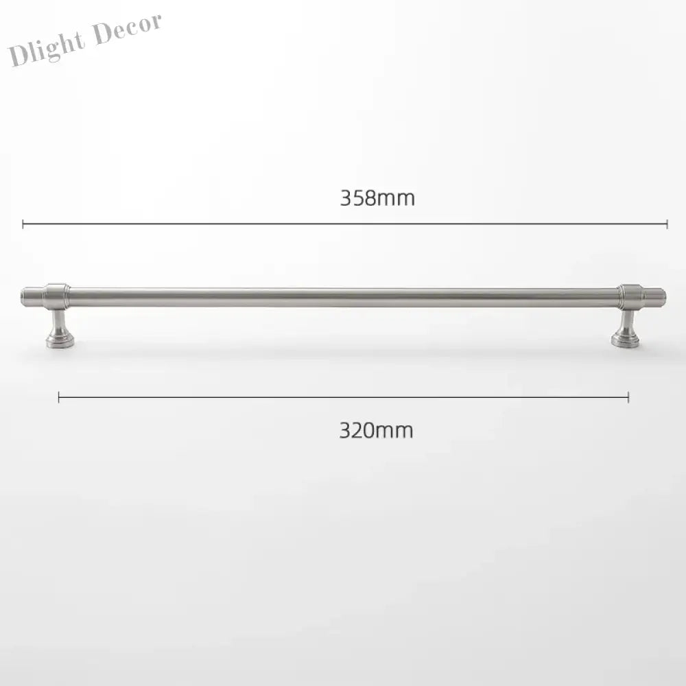 Brushed Nickel Brass Furniture Handles – Matte Silver Cabinet Pulls and Drawer Bars 358mm Handle