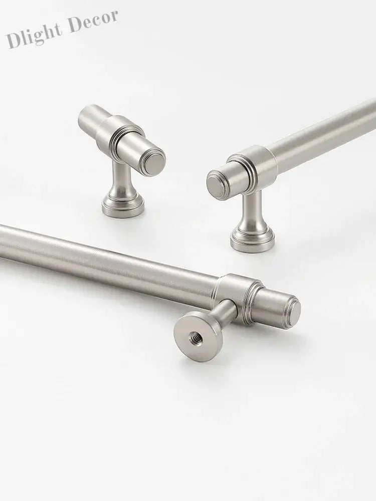 Brushed Nickel Brass Furniture Handles – Matte Silver Cabinet Pulls and Drawer Bars Handle
