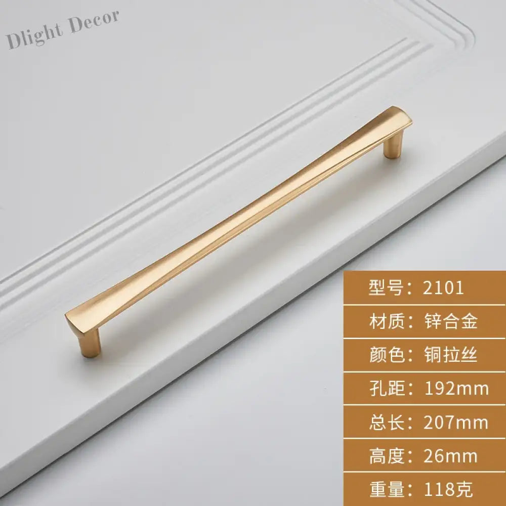 Brushed Zinc Alloy Door Handle – Simple Single Hole Design coppery-192 Handles