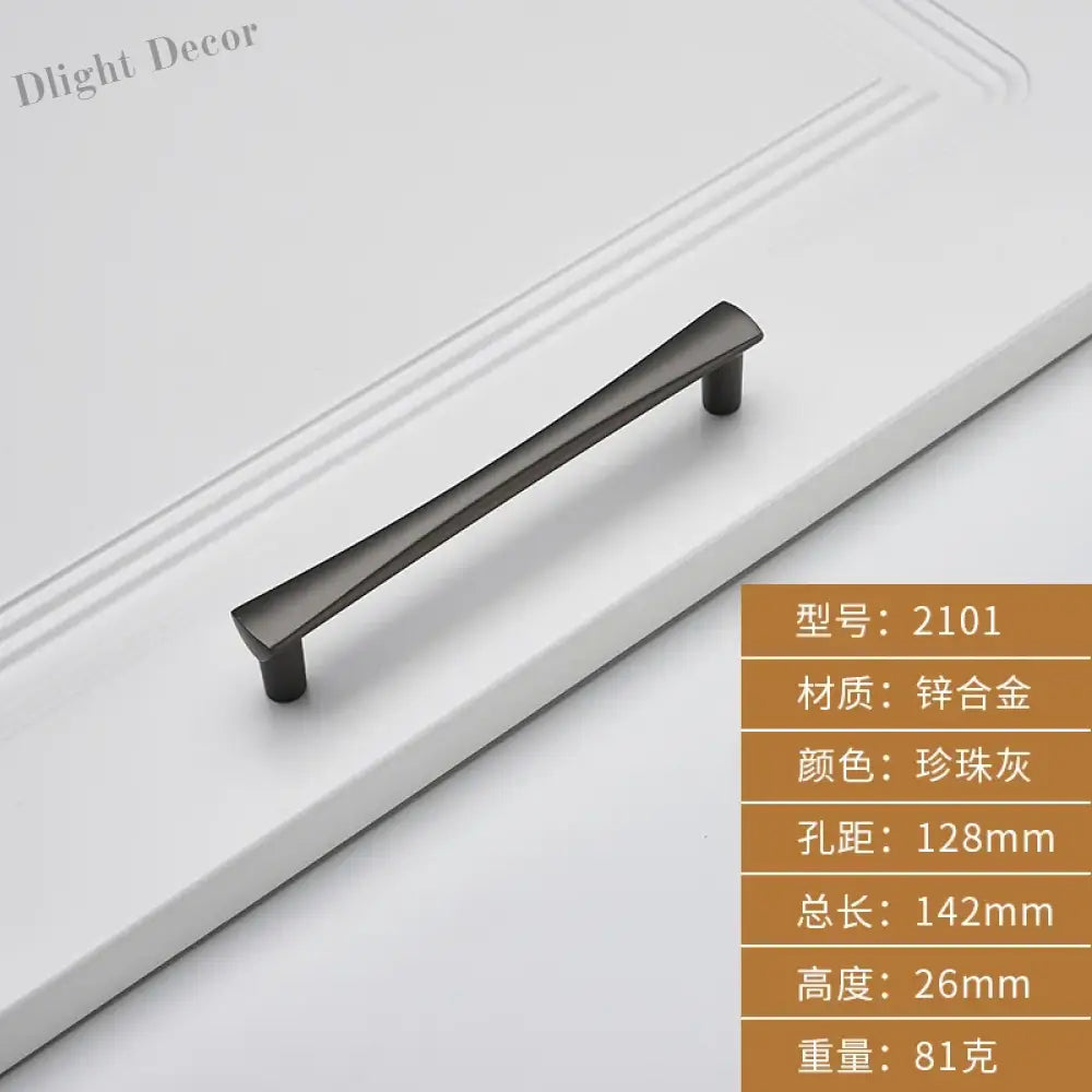 Brushed Zinc Alloy Door Handle – Simple Single Hole Design dark grey-128 Handles