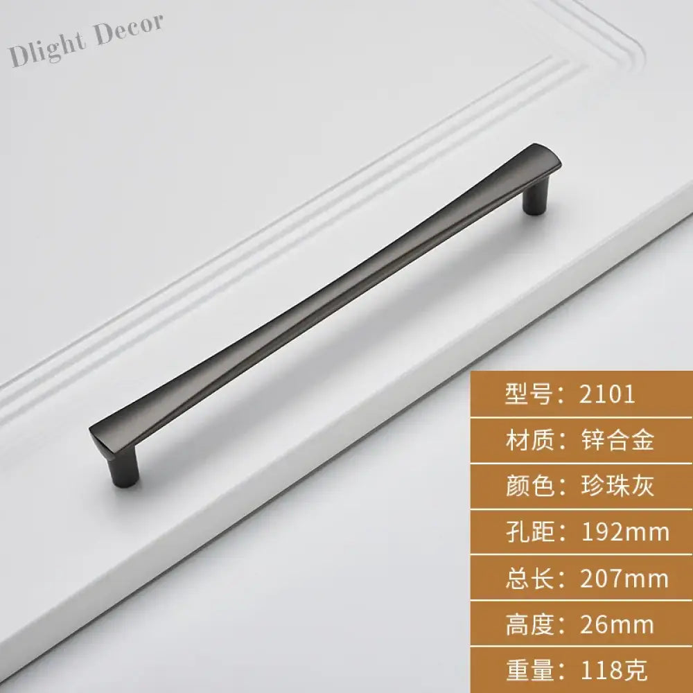Brushed Zinc Alloy Door Handle – Simple Single Hole Design dark grey-192 Handles