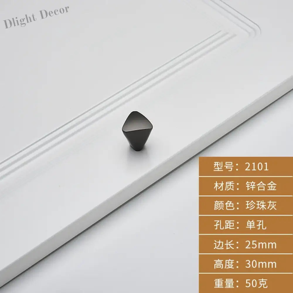 Brushed Zinc Alloy Door Handle – Simple Single Hole Design dark grey Handles