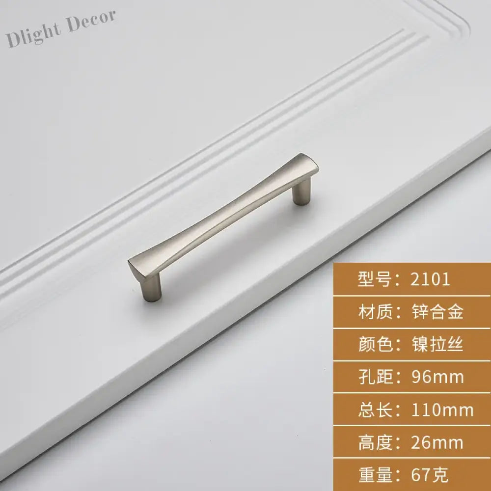 Brushed Zinc Alloy Door Handle – Simple Single Hole Design light gray-96 Handles