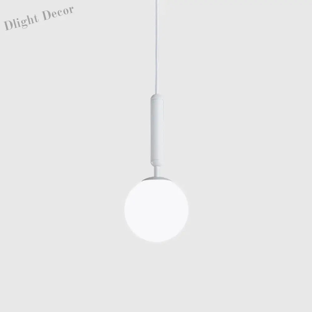 Brynn Modern White Glass Globe Pendant: Illuminate Your Space With Timeless Elegance / 6’