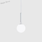 Brynn Modern White Glass Globe Pendant: Illuminate Your Space With Timeless Elegance / 6’