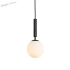 Brynn Modern White Glass Globe Pendant: Illuminate Your Space With Timeless Elegance Black / 6’