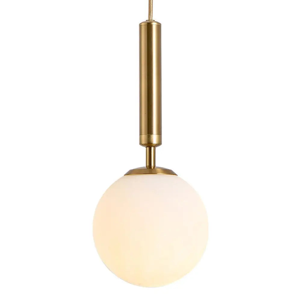 Brynn Modern White Glass Globe Pendant: Illuminate Your Space With Timeless Elegance Gold / 10’