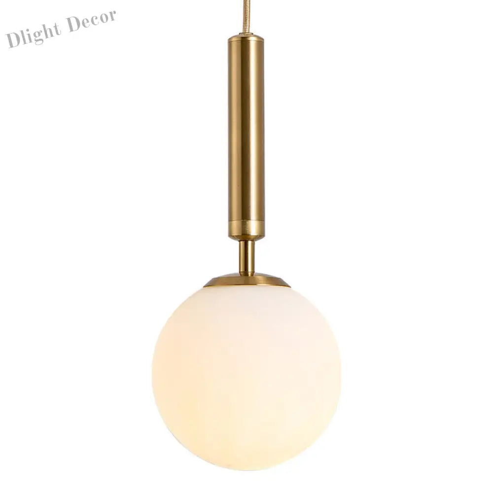 Brynn Modern White Glass Globe Pendant: Illuminate Your Space With Timeless Elegance Gold / 10’