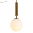 Brynn Modern White Glass Globe Pendant: Illuminate Your Space With Timeless Elegance Gold / 10’