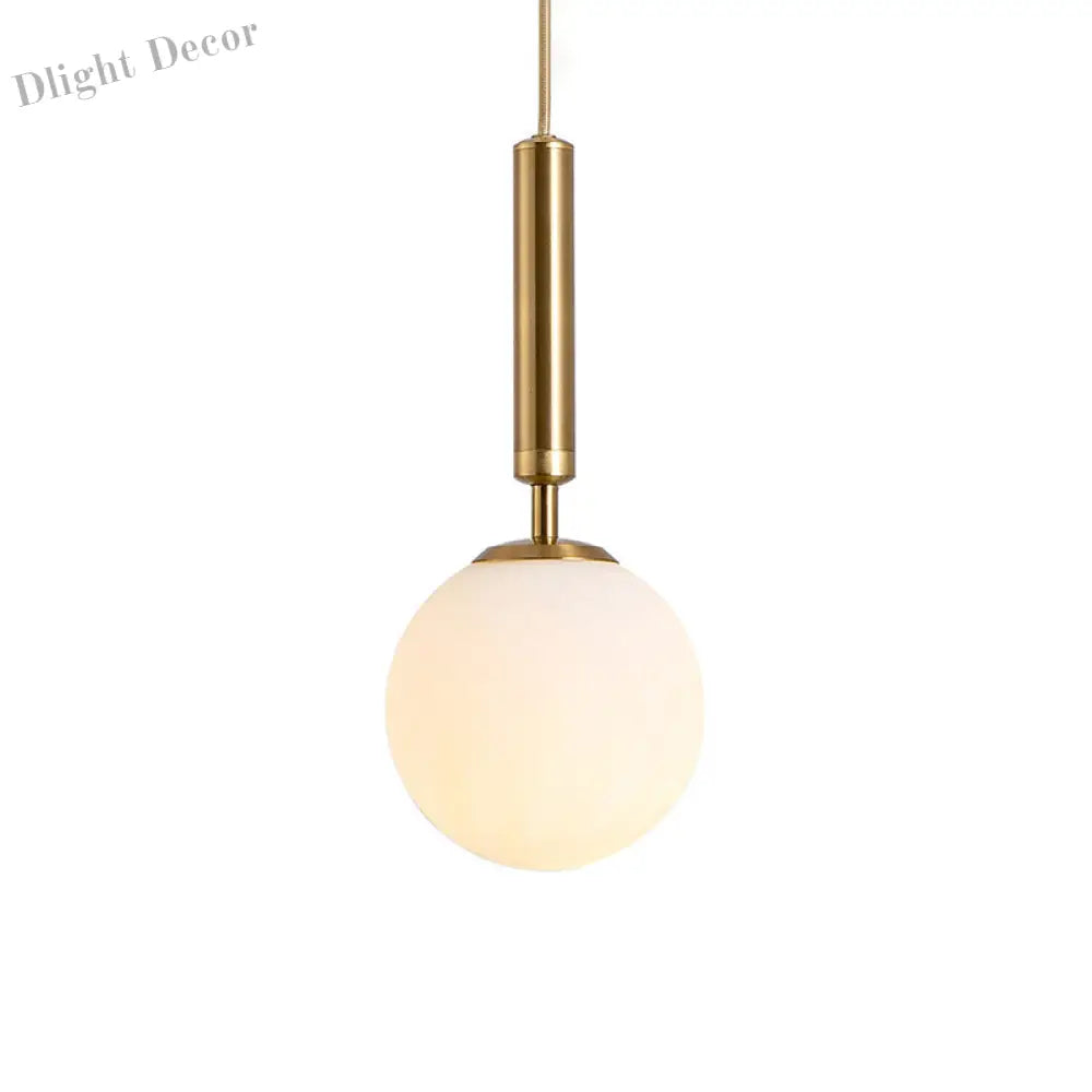 Brynn Modern White Glass Globe Pendant: Illuminate Your Space With Timeless Elegance Gold / 6’