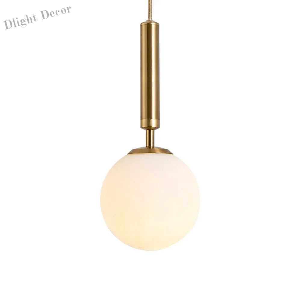 Brynn Modern White Glass Globe Pendant: Illuminate Your Space With Timeless Elegance Gold / 8’