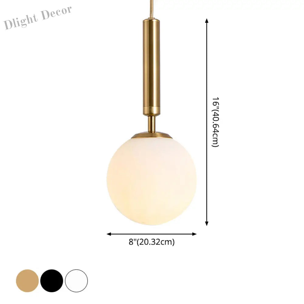 Brynn Modern White Glass Globe Pendant: Illuminate Your Space With Timeless Elegance