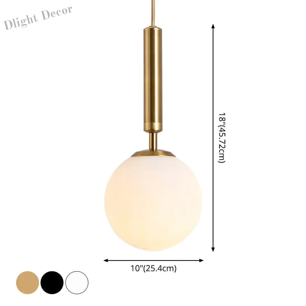 Brynn Modern White Glass Globe Pendant: Illuminate Your Space With Timeless Elegance