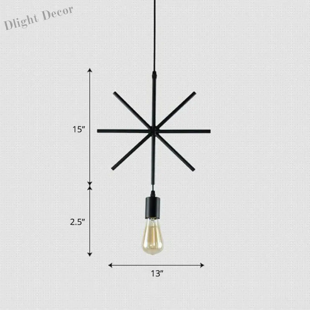 Cali Geometric Pendant: Bold Style & Warm Ambiance (Black Metal)