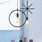 Cali Geometric Pendant: Bold Style & Warm Ambiance (Black Metal)