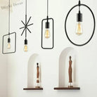 Cali Geometric Pendant: Bold Style & Warm Ambiance (Black Metal)