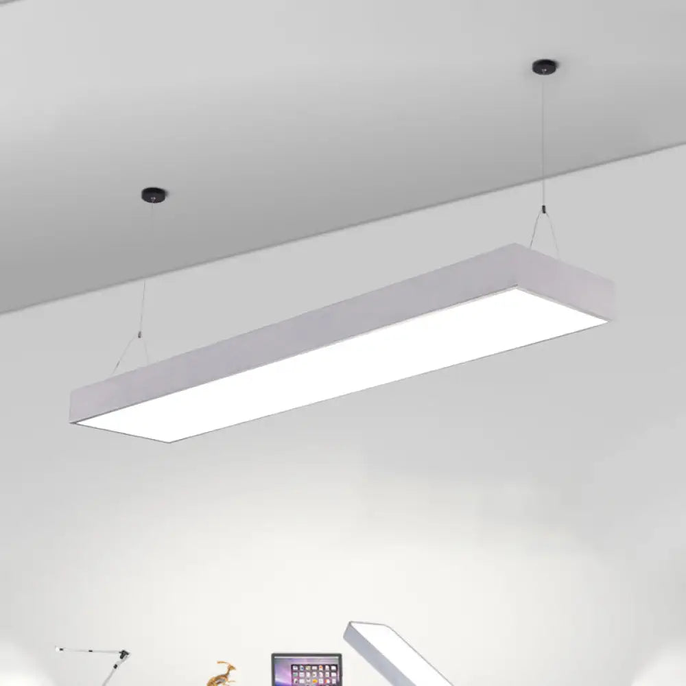 Callie Modern Pendant - Sleek Rectangular Led Light With Adjustable Length Silver / 23.5’ 8’