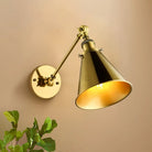 Captivate Your Living Room With Industrial Flair: The Conical Wall Mount Light Brass Wall Light