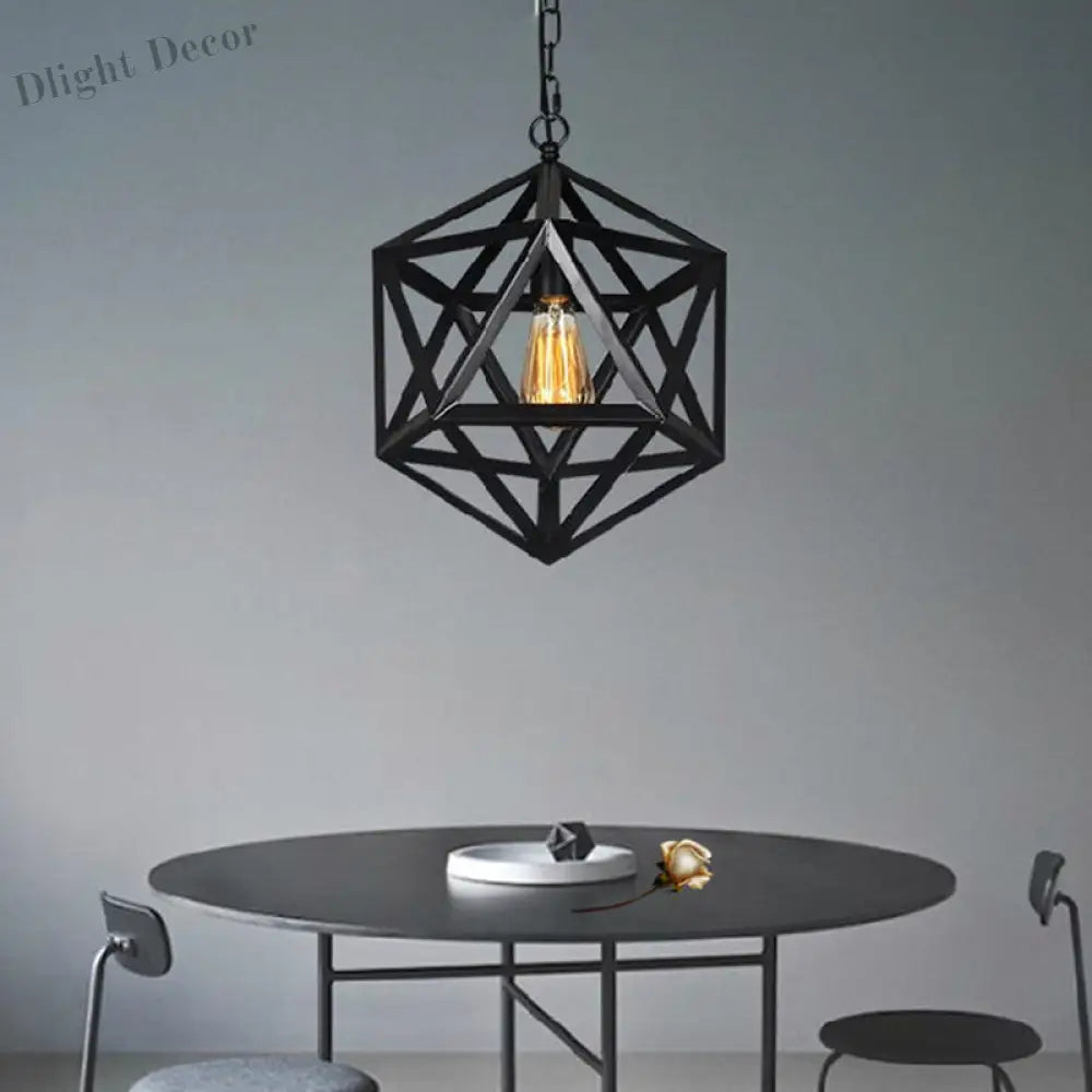 Captivating Geometry Meets Industrial Charm: The Geometric Hanging Lamp