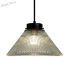 Captivating Vintage Charm: The Clear Ribbed Glass Pendant Ceiling Light Lighting