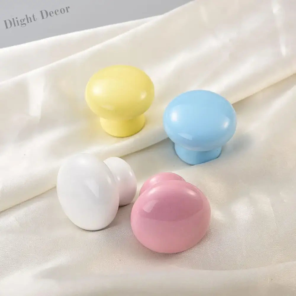 Cartoon Ceramic Cabinet Handles – Single Hole Circular Knobs for Children’s Room Furniture Knobs