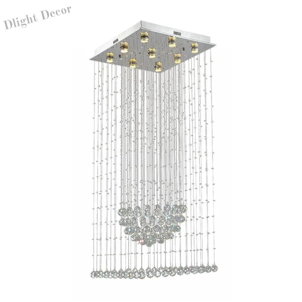 Cascading Brilliance: Modern Crystal Teardrop Flush Mount Ceiling Light