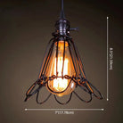 Catherine - Adjustable Industrial Pendant Light With Metal Cage (Various Shapes)